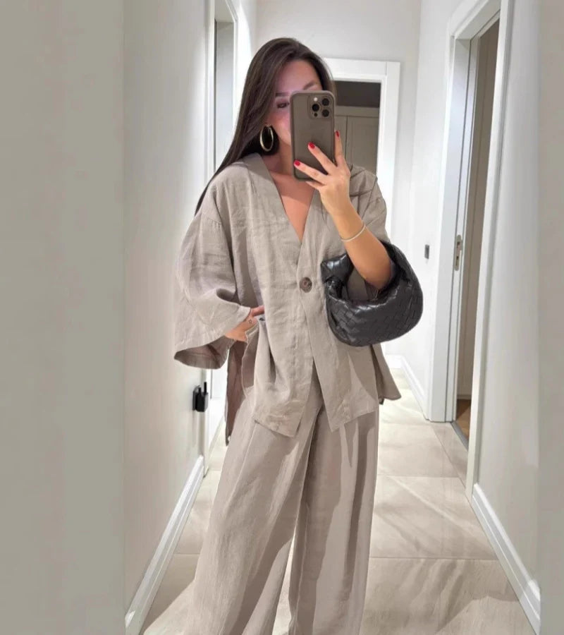 Nora™ | Luchtige Broek-Blazer Set