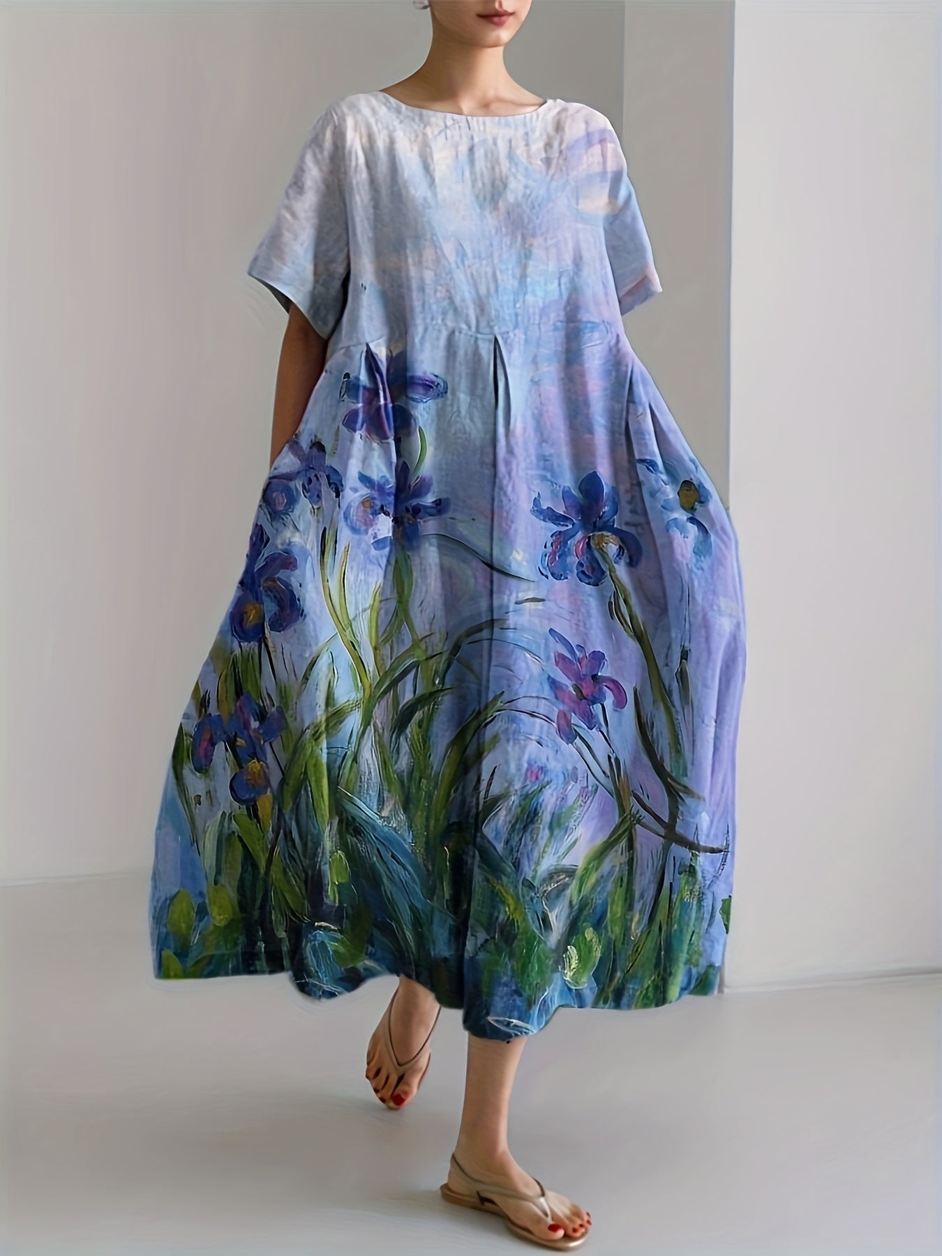 Ylena™ | Schoudervrije Bloemenjurk