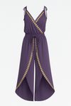 "Donatila Unieke Jumpsuit met Gouden Details en Split aan de Pijpen"
