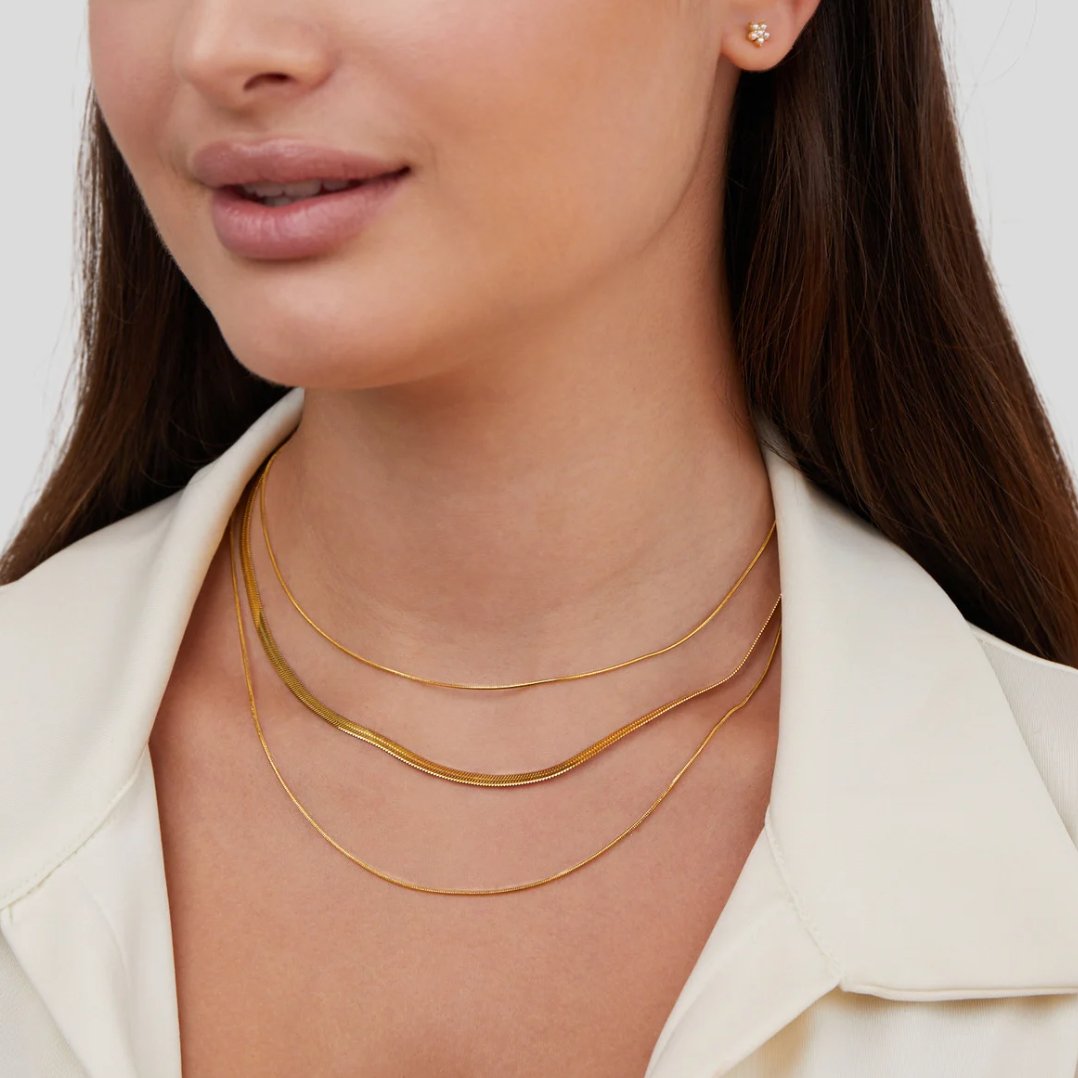 Noor™ | Gelaagde Gouden Schakelketting